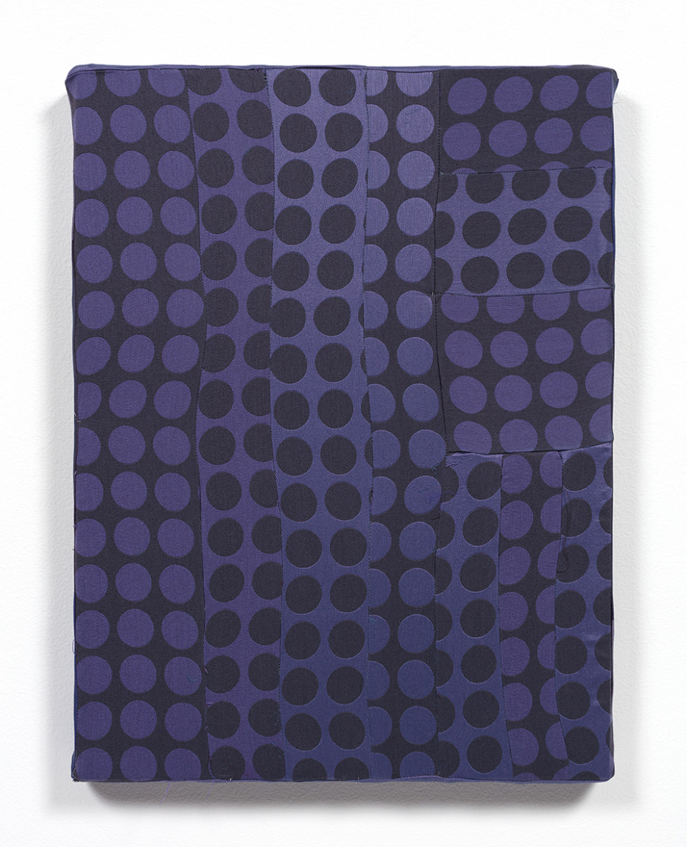 <em>Violet Space No. 3</em>, 2022. Jacquard woven wool and polyester, 24 1/4 x 18 1/2 inches (61.6 x 47 cm)