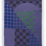 <em>Violet Space No. 4</em>, 2022. Jacquard woven wool and polyester, 24 1/4 x 18 1/2 inches (61.6 x 47 cm)