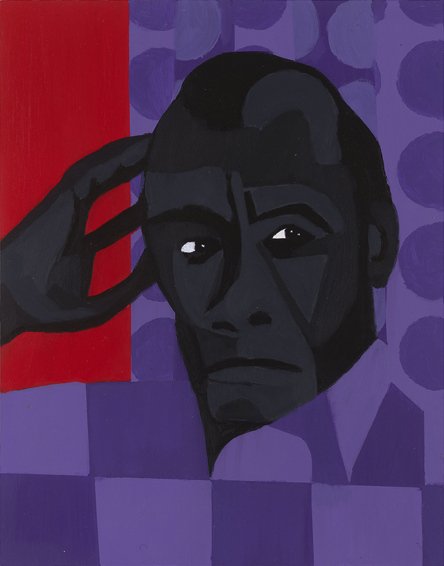 Jon Key. <em>James Baldwin in Violet</em>, 2022. Oil on panel, 14 x 11 inches (35.6 x 27.9 cm)