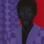 Jon Key. <em>The Man in Violet No. 2</em>, 2022. Acrylic on panel, 24 x 18 inches (61 x 45.7 cm)