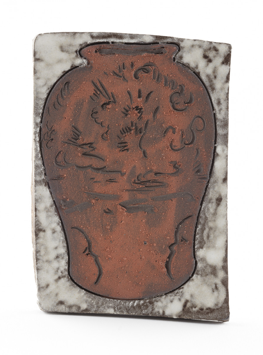 <em>The Witnesses (Red River Clay Slip on Black Clay Body)</em>, 2022. Glazed ceramic, 5 x 3 1/2 inches (12.7 x 8.9 cm)