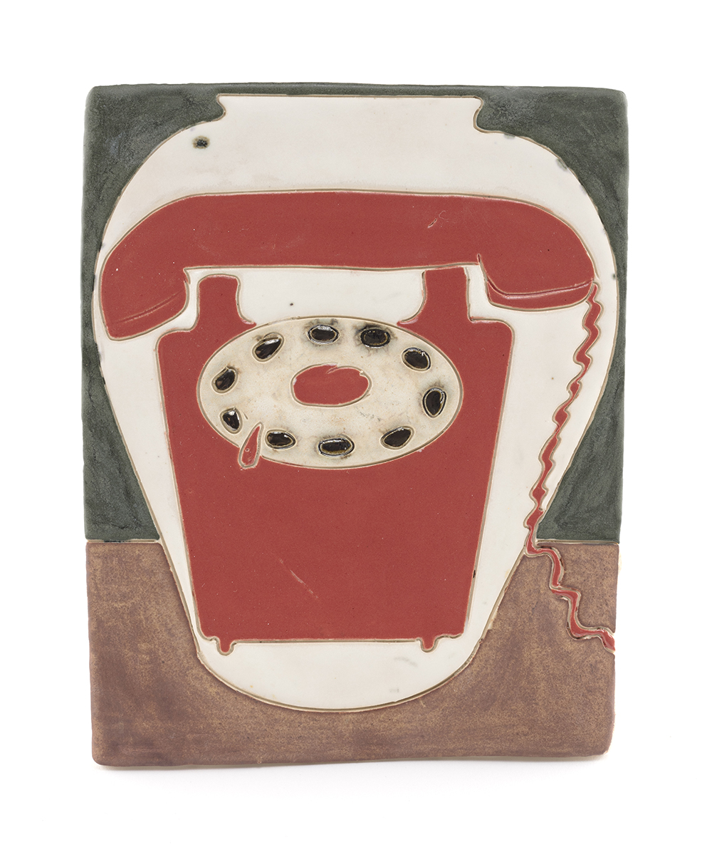 <em>Telephone (Pot)</em>, 2022. Glazed ceramic, 7 1/2 x 6 inches (19.1 x 15.2 cm)