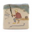 Kevin McNamee-Tweed. <em>Fishing</em>, 2022. Glazed ceramic, 3 1/2 x 3 3/4 inches (8.9 x 9.5 cm) thumbnail