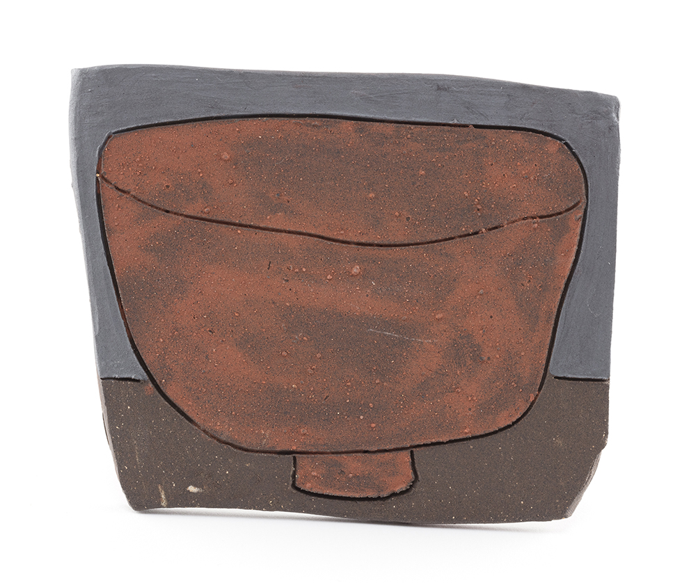 <em>Bowl (Eno Red Clay Slip on Black Clay Body)</em>, 2022. Glazed ceramic, 3 3/4 x 4 1/4 inches (9.5 x 10.8 cm)