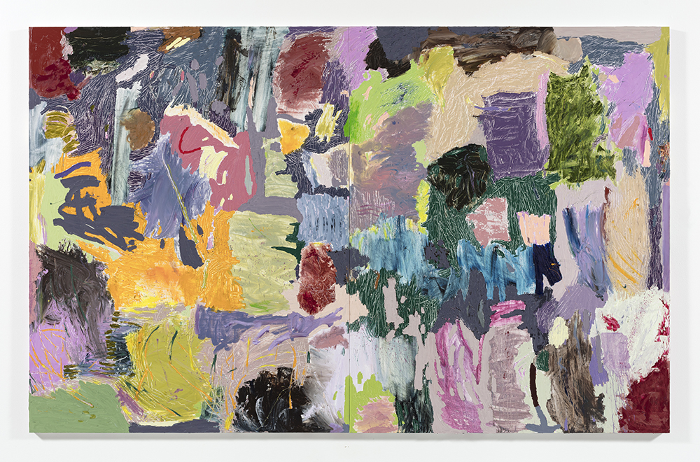 <em>Untitled</em>, 2022. Oil on panel, 80 x 126 inches  (203.2 x 320 cm) Diptych