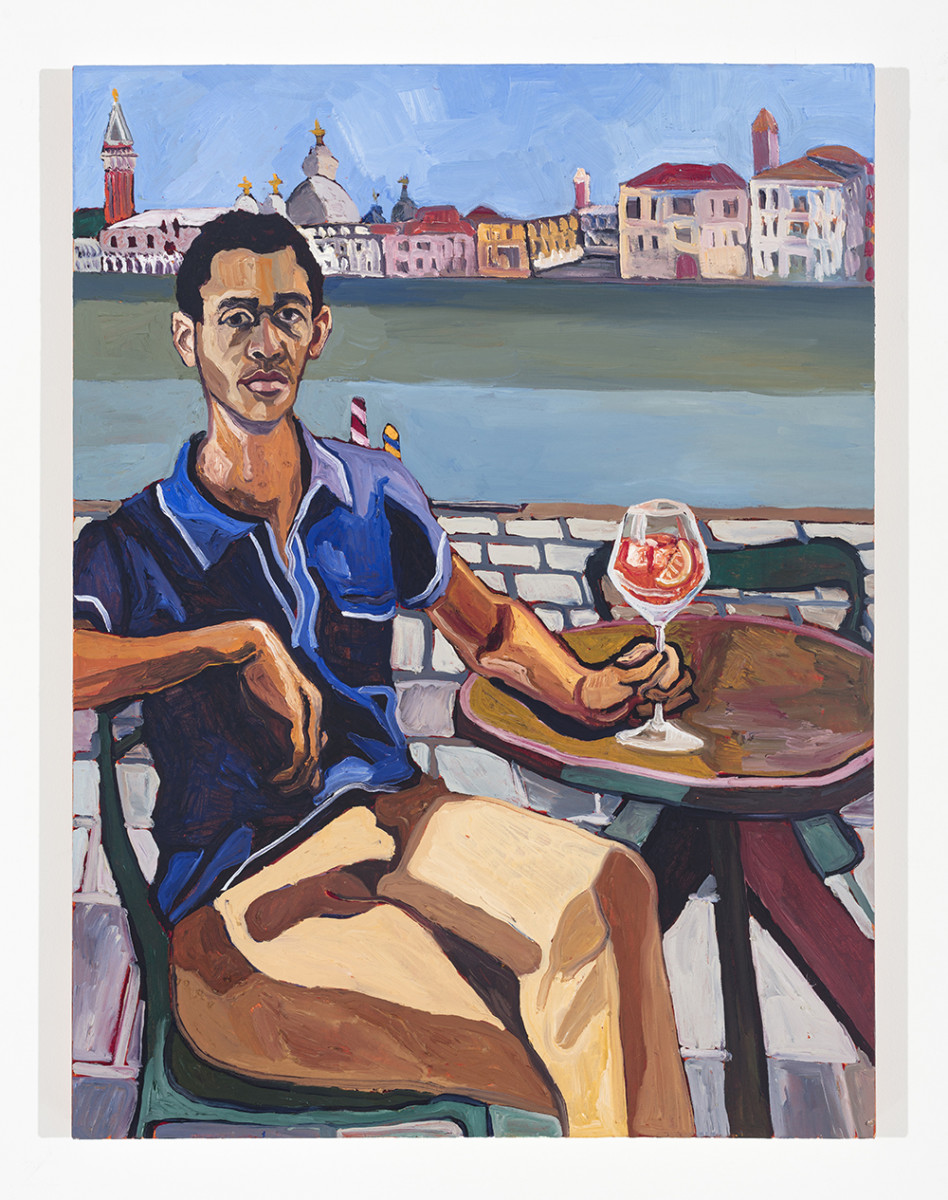 <em>Self-Portrait in Venice</em>, 2022. Oil on canvas, 40 x 30 inches (101.6 x 76.2 cm)