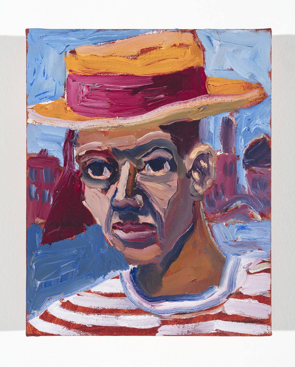 <em>Head of a Gondolier</em>, 2022. Oil on canvas, 10 x 8 inches (25.4 x 20.3 cm)