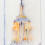 Jingze Du. <em>Empire State Building 2</em>, 2023. Acrylic on canvas, 109 x 52 inches (276.9 x 132.1 cm)