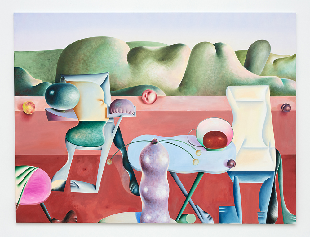 Pablo Benzo. <em>Sing it softly, for the song is wild</em>, 2023. Oil on linen, 59 x 78 3/4 inches (150 x 200 cm)