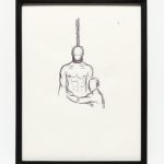 <em>Cuerpo</em>, 2022. Ink on paper, 11 x 8 1/2 inches (27.9 x 21.6 cm) 11 1/2 x 9 inches  (29.2 x 22.9 cm) Framed