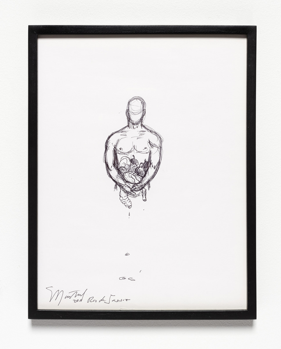 <em>Monumento lll</em>, 2022. Ink on paper, 12 1/2 x 9 1/2 inches (31.8 x 24.1 cm) 13 x 10 1/4 inches  (33 x 26 cm) Framed