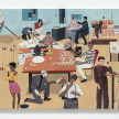 Hannah Morris. <em>Cottage Industry</em>, 2022. Flashe and paper collage on panel, 36 x 48 inches  (91.4 x 121.9 cm) thumbnail