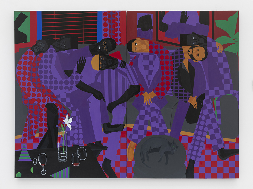 Jon Key. <em>Tender Times</em>, 2023. Acrylic and oil on panel, 72 x 96 inches (182.9 x 243.8 cm) Diptych