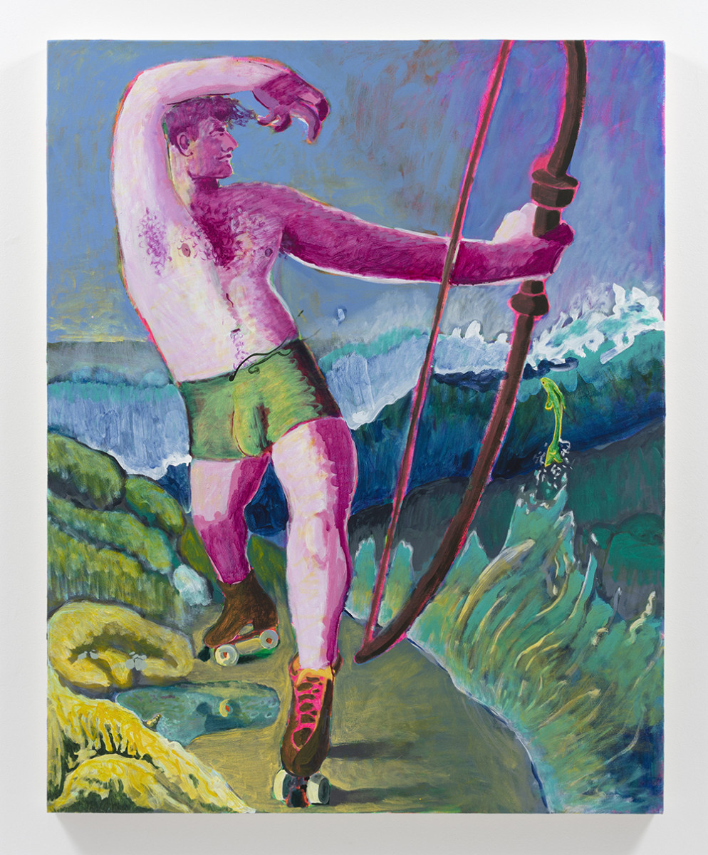 Bradley McCrary. <em>The archer</em>, 2023. Acrylic on canvas, 60 x 48 inches (152.4 x 121.9 cm)