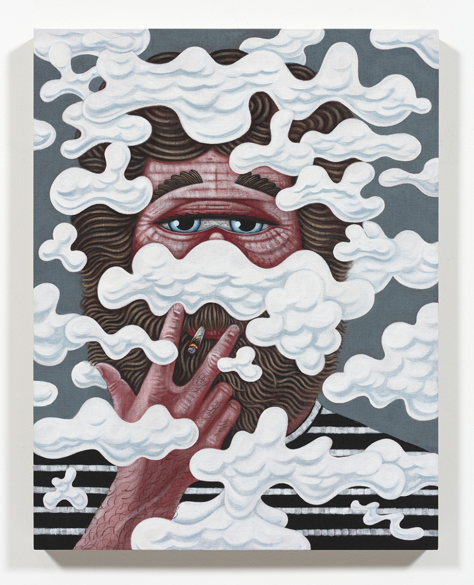 Robert Pokorny. <em>Habitual</em>, 2023. Acrylic on linen over panel, 36 x 28 inches (91.4 x 71.1 cm)