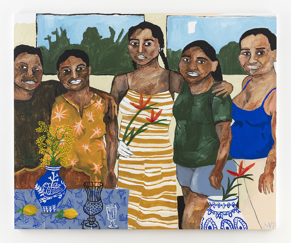 Shirley Villavicencio Pizango. <em>See the eyes, feel the sun</em>, 2022. Acrylic on canvas, 71 x 59 1/4 inches (180.3 x 150.5 cm)