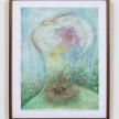 Skye Volmar. <em>a girl is a garden</em>, 2023. Chalk pastel, colored pencil, crayon, watercolor and a pressed flower on paper, 26 x 20 inches (66 x 50.8 cm) 31 1/4 x 25 1/2 inches  (79.4 x 64.8 cm) Framed thumbnail