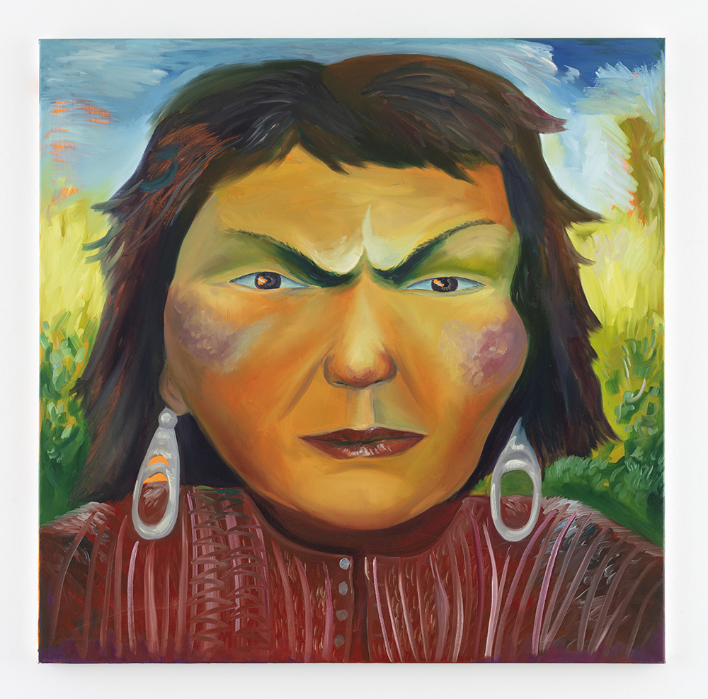 Yuma Radne. <em>Angry Mother</em>, 2022. Oil on canvas, 43 1/4 x 43 1/4 inches (110 x 110 cm)