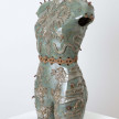 Becky Tucker. <em>Aril</em>, 2023. Glazed stoneware and faux suede, 30 3/4 x 17 3/4 x 9 inches (78 x 45 x 23 cm) thumbnail