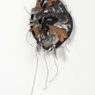 Jakob Rowlinson. <em>Mask XV</em>, 2023. Leather, boot zip, waxed cotton thread, leather shoes, spiked screws, large nickel eyelet, split pins, rivets and sea glass, 12 1/4 x 9 x 2 3/4 inches (31 x 23 x 7 cm) thumbnail