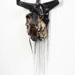 Jakob Rowlinson. <em>Mask XIV</em>, 2023. Leather boots, zips, faux pearl necklace, faux leather, clip rings, screws and cotton thread, 23 x 18 x 4 3/4 inches (58.4 x 45.7 x 12.1 cm) thumbnail