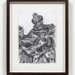 Rosa-Johan Uddoh.<em> Bathazar and their son #1</em>, 2021. Graphite on paper, 8 1/4 x 5 7/8 inches (21 x 14.8 cm) 10 1/4 x 7 3/4 inches (26 x 19.8 cm) Framed thumbnail