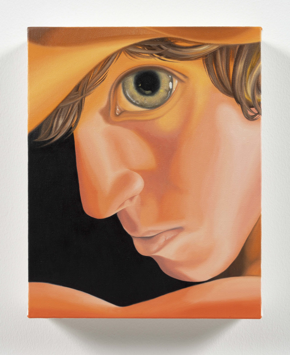 Tiger Rocha. <em>Goldfish</em>, 2023. Oil on canvas, 8 x 8 inches (20.3 x 20.3 cm)