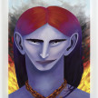 Florine Imo. <em>Ruler of Fire</em>, 2023. Acrylic and oil on canvas, 86 5/8 x 66 7/8 inches  (220 x 170 cm) thumbnail