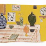 Kevin McNamee-Tweed. <em>Accumulation (Table Corner)</em>, 2023. Glazed ceramic, 5 3/4 x 7 1/4 inches  (14.6 x 18.4 cm)