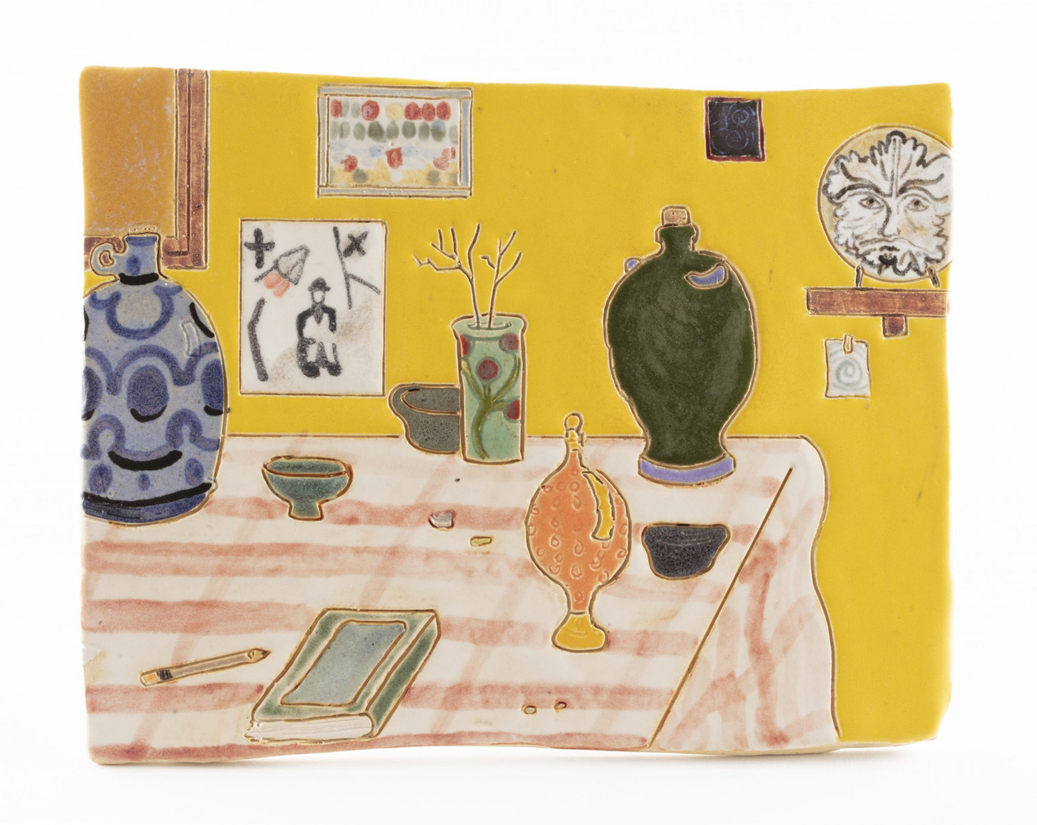 Kevin McNamee-Tweed. <em>Accumulation (Table Corner)</em>, 2023. Glazed ceramic, 5 3/4 x 7 1/4 inches  (14.6 x 18.4 cm)