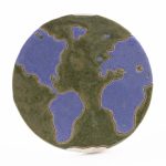 Kevin McNamee-Tweed. <em>Globe (Inverted Land and Sea)</em>, 2023. Glazed ceramic, 5 3/4 x 5 3/4 inches  (14.6 x 14.6 cm)