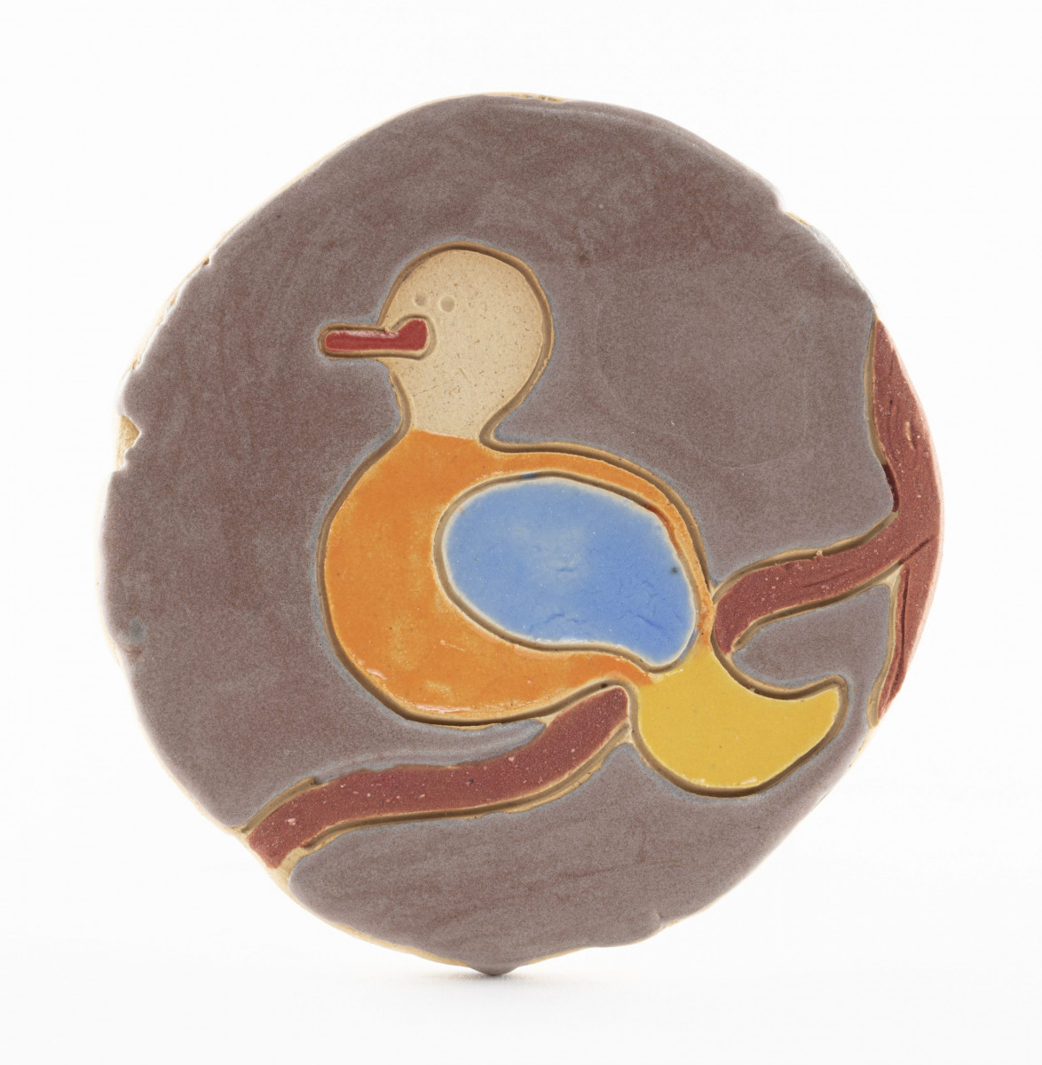 Kevin McNamee-Tweed. <em>Bird on Thin Branch</em>, 2023. Glazed ceramic, 3 1/4 x 3 1/8 inches  (8.3 x 7.9 cm)
