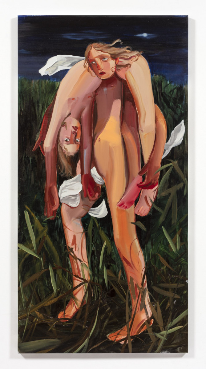 Luca Sára Rózsa. <em>Good Shepherd</em>, 2023. Oil on canvas, 72 1/2 x 36 5/8 inches (184 x 93 cm)