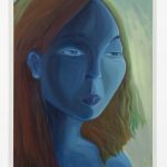 Yuma Radne. <em>Feeling blue</em>, 2023. Oil on canvas, 45 1/4 x 31 1/2 inches  (115 x 80 cm)