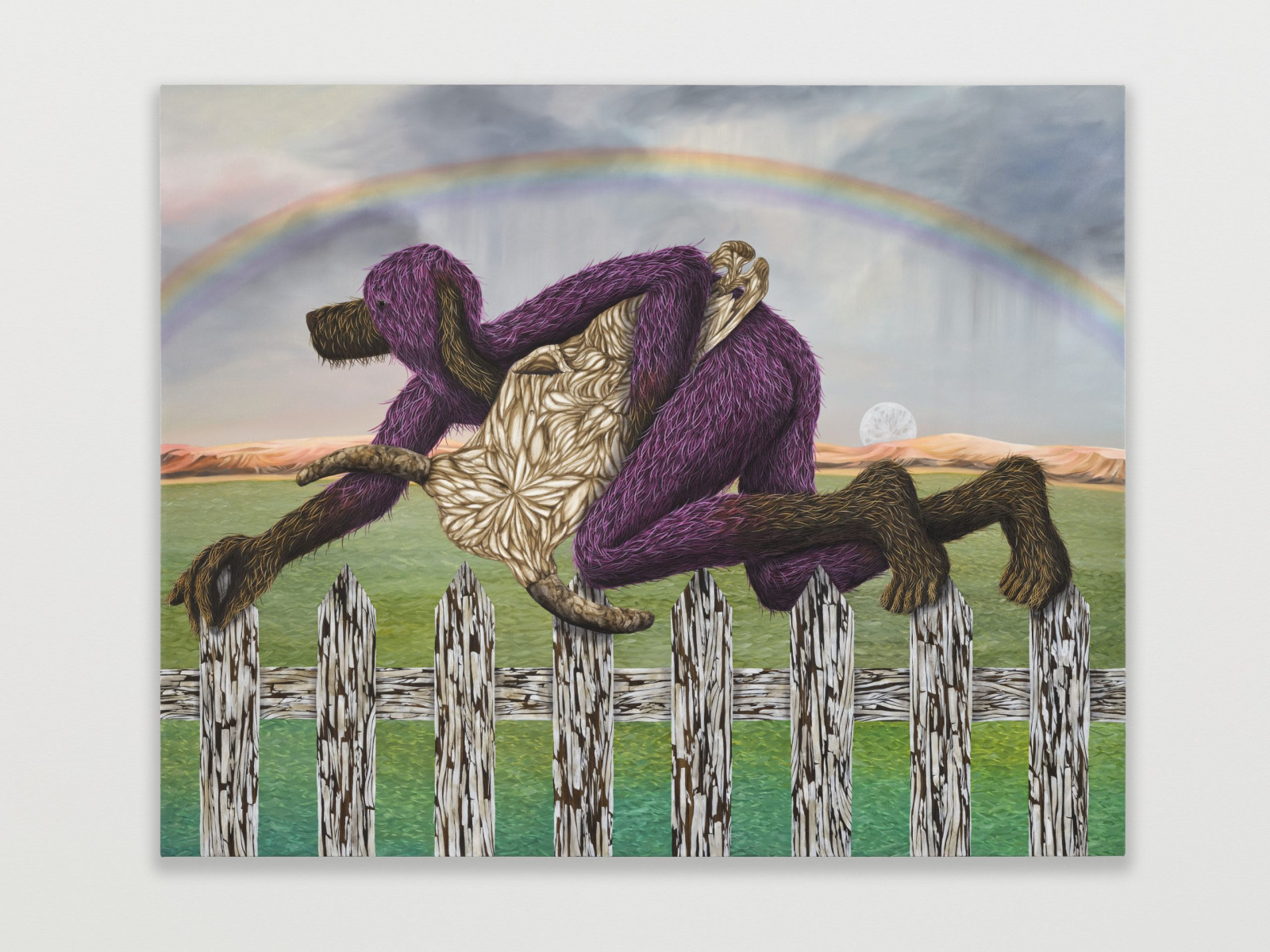Drew Dodge. <em>To a New Rainbow</em>, 2023. Oil on canvas, 48 x 60 inches  (121.9 x 152.4 cm)