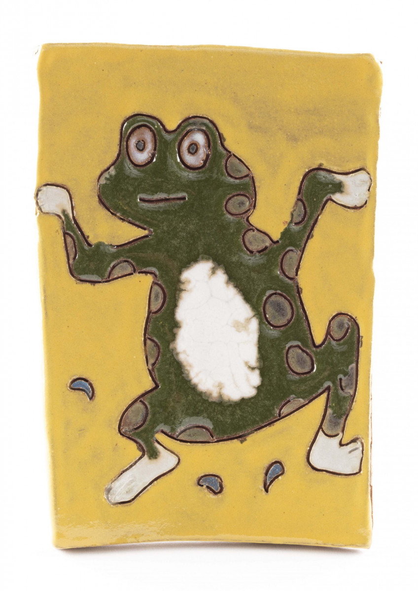 Kevin McNamee-Tweed. <em>Frog Hop</em>, 2023. Glazed ceramic, 5 1/8 x 3 1/2 inches  (13 x 8.9 cm)