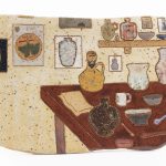 Kevin McNamee-Tweed. <em>Table Corner (Accumulation)</em>, 2023. Glazed ceramic 5 1/2 x 7 5/8 inches  (14 x 19.4 cm)