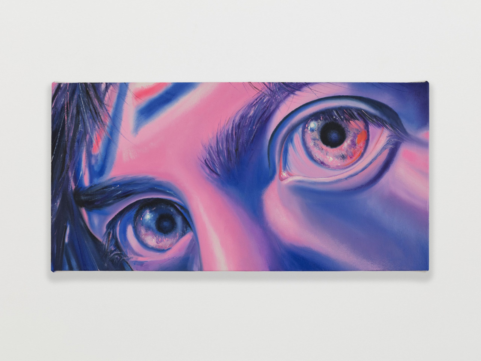 Tiger Rocha. <em>Pink Bulb</em>, 2023. Oil on canvas, 8 x 16 inches  (20.3 x 40.6 cm)