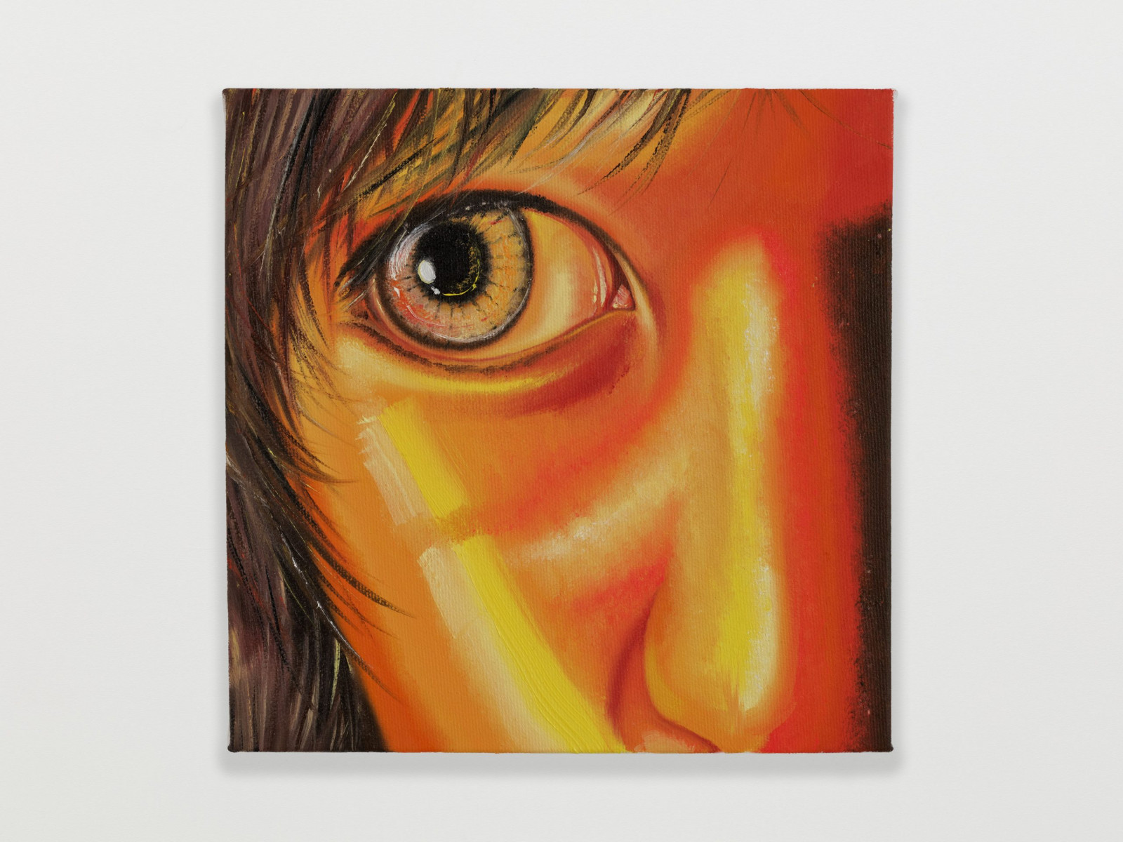 Tiger Rocha. <em>Scorch</em>, 2023. Oil on canvas, 8 x 8 inches  (20.3 x 20.3 cm)