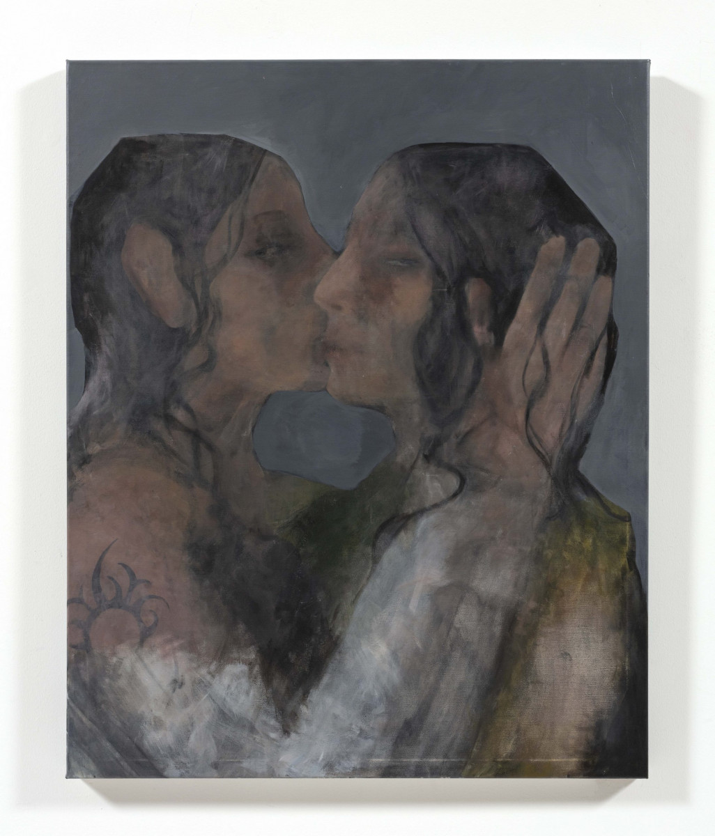 Julia de Ruvo. <em>Next to you</em>, 2023. Acrylic on canvas, 39 3/8 x 31 1/2 inches  (100 x 80 cm)