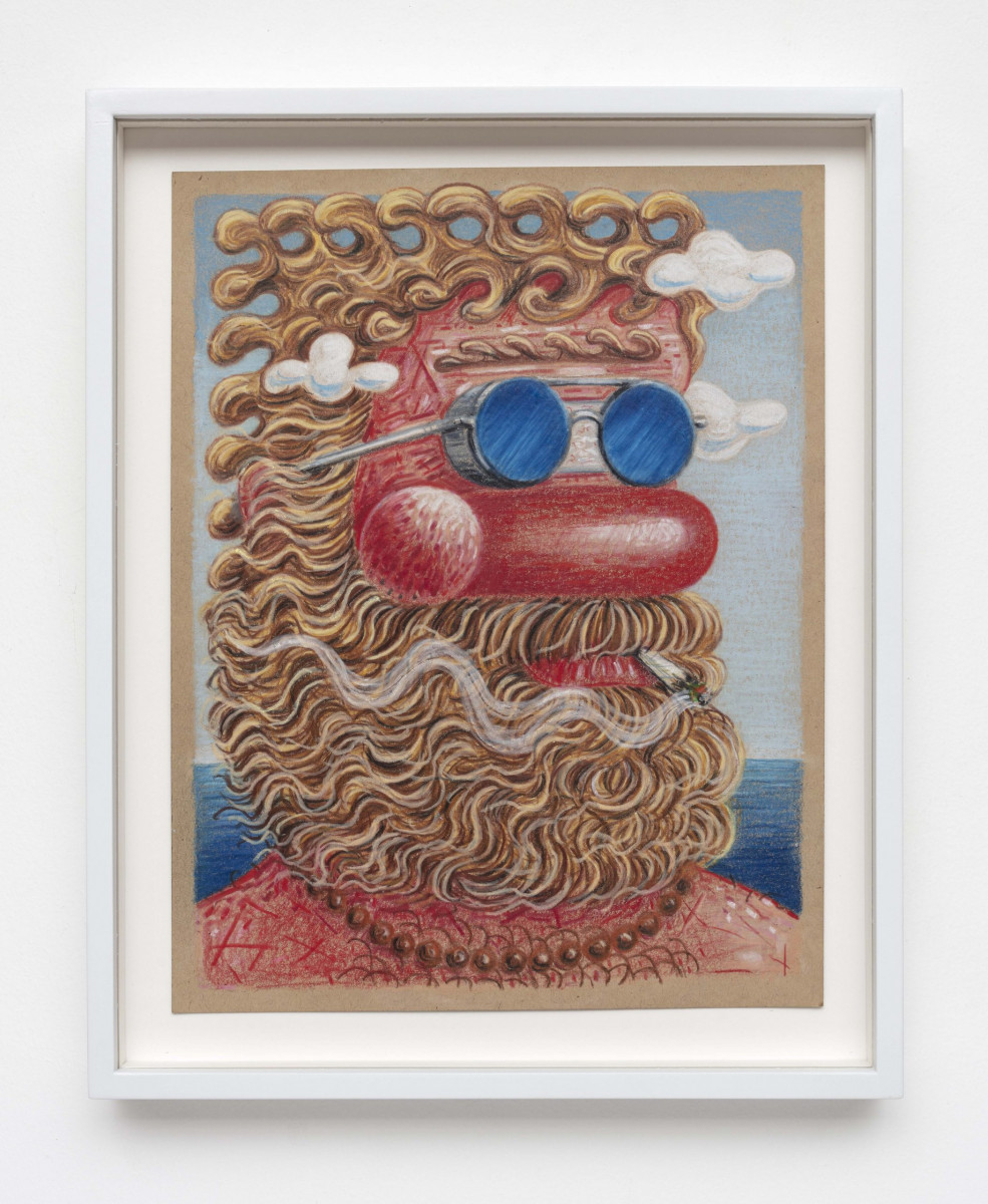 Robert Pokorny. <em>Bitchin' Summer</em>, 2023. Crayon on Muscletone, 11 x 8 1/2 inches  (27.9 x 21.6 cm), 12 1/2 x 10 inches  (31.8 x 25.4 cm) Framed