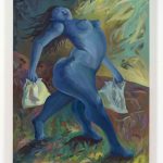 Yuma Radne. <em>Stepping into the unknown</em>, 2023. Oil on canvas, 66 7/8 x 51 1/8 inches  (170 x 130 cm)