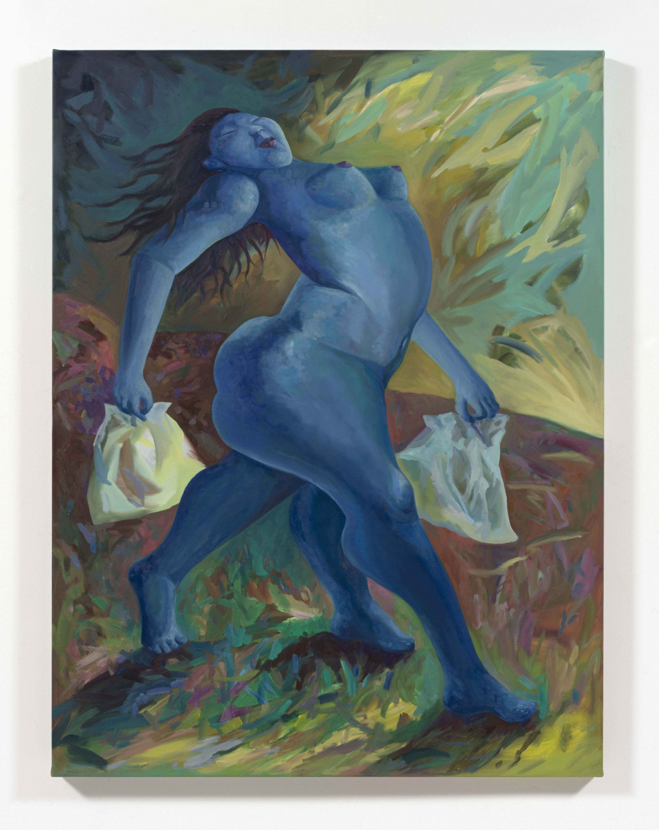 Yuma Radne. <em>Stepping into the unknown</em>, 2023. Oil on canvas, 66 7/8 x 51 1/8 inches  (170 x 130 cm)