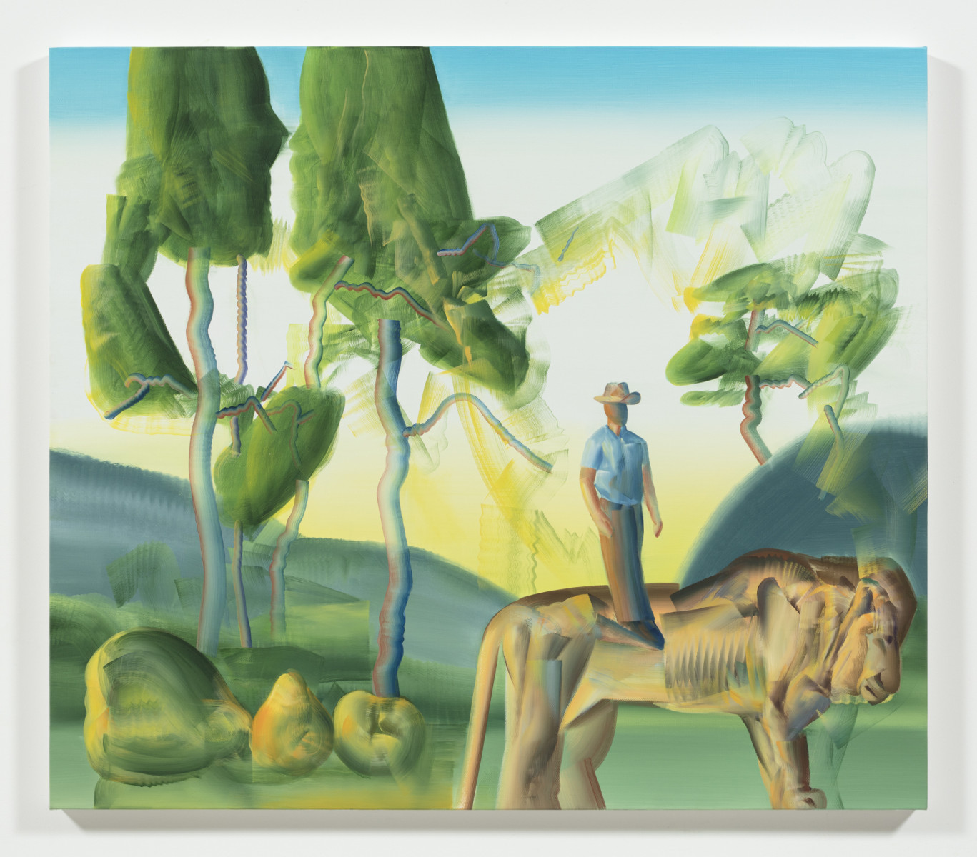 Zigsen Liu. <em>The valley</em>, 2023. Oil on canvas, 51 1/8 x 59 inches  (130 x 150 cm)