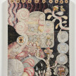 Omar Mendoza. <em>Nuevo Amanecer</em>, 2023. Mexican honeysuckle, brazilwood, kina, zacatlaxcalli, charcoal, alder, prickly pear cactus, lemon, beetroot, beeswax, rabbit tail on cotton, 25 5/8 x 19 5/8 inches  (65 x 50 cm) thumbnail
