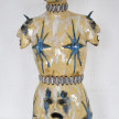 Becky Tucker. <em>Mimic</em>, 2024. Glazed stoneware, strappings dyed with indigo leaf, 38 1/4 x 17 3/4 x 11 inches (97 x 45 x 28 cm) thumbnail