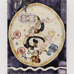 Omar Mendoza. <em>Serpientes</em>, 2024. Muitle, brazilwood, kina, zacatlaxcalli, charcoal, spirulina, jonote, blue stick, lemon, beetroot, turmeric, beeswax, rabbit tail on cotton, 35 x 28 inches  (88.9 x 71.1 cm)