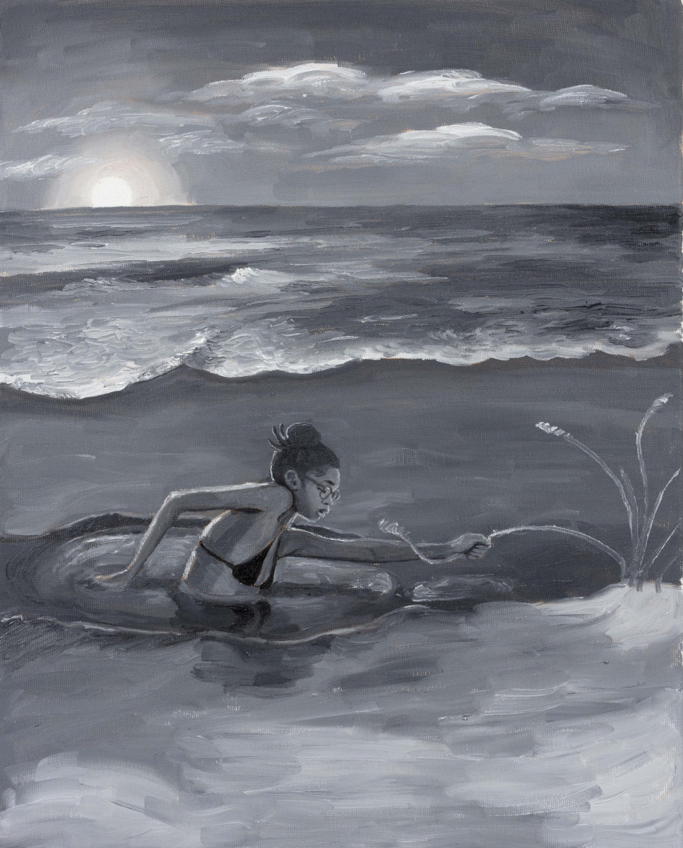 Brittany Tucker. <em>A Sinking Feeling</em>, 2024. Oil on canvas, 19 5/8 x 15 3/4 inches (50 x 40 cm)