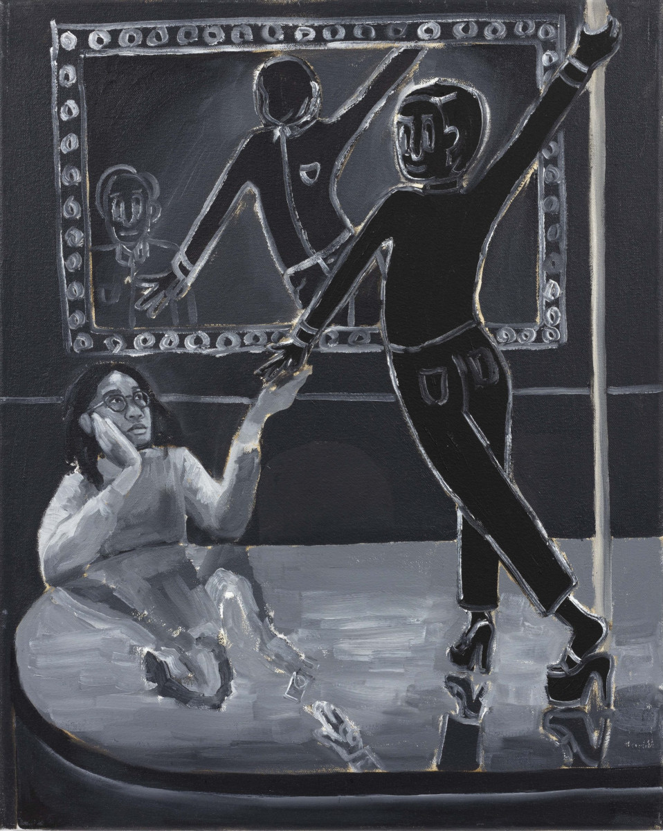 Brittany Tucker. <em>Exchange</em>, 2023. Oil on canvas, 19 5/8 x 15 3/4 inches (50 x 40 cm)