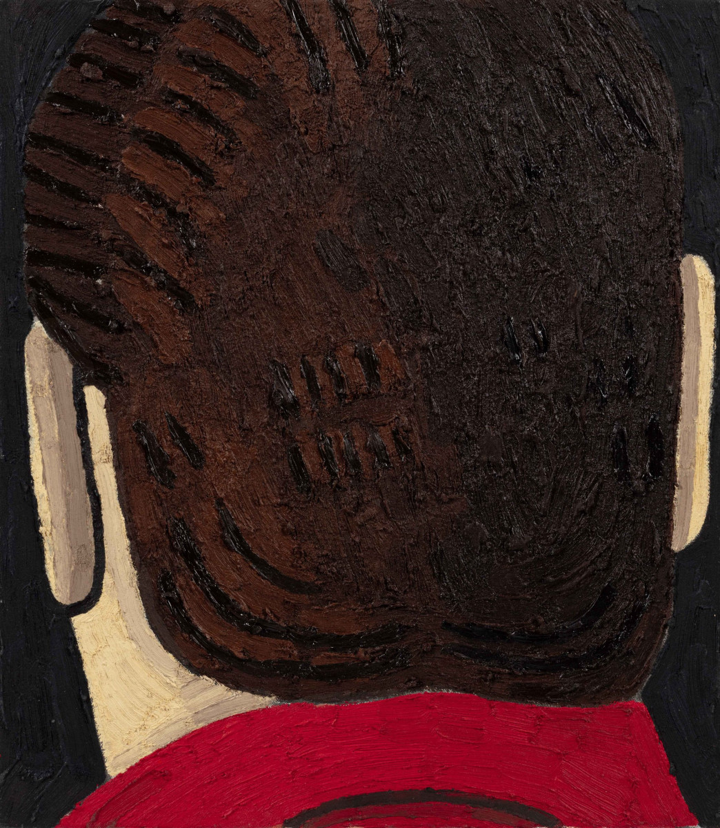 Hannah Wilson. <em>Head (Jerry) II</em>, 2024. Oil on canvas, 15 3/4 x 13 3/4 inches (40 x 35 cm)